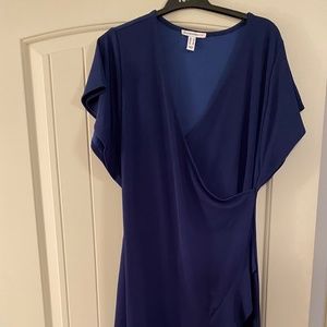 Blue faux wrap dress